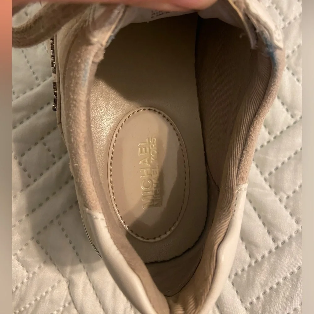 Michael Kors Women's Allie Embossed-Leather and Suede Womens Sneaker Size 6.5